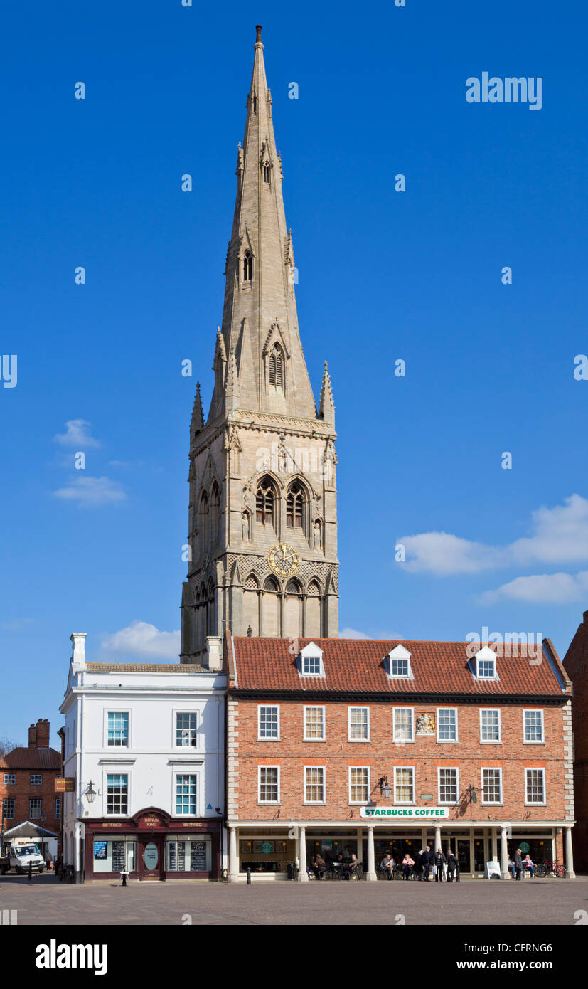 Turm der Kirche St. Maria Magadalene Newark-on-Trent, Nottinghamshire UK GB EU Europa Stockfoto