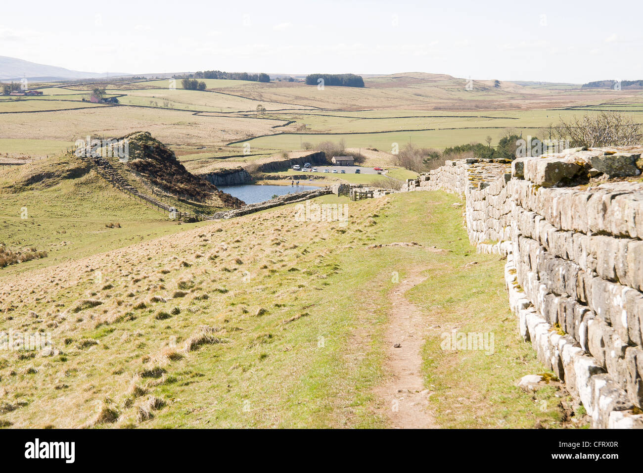 Meile Burg Hadrians Hadrians Hadrian Hadrians Wand Stockfotos und