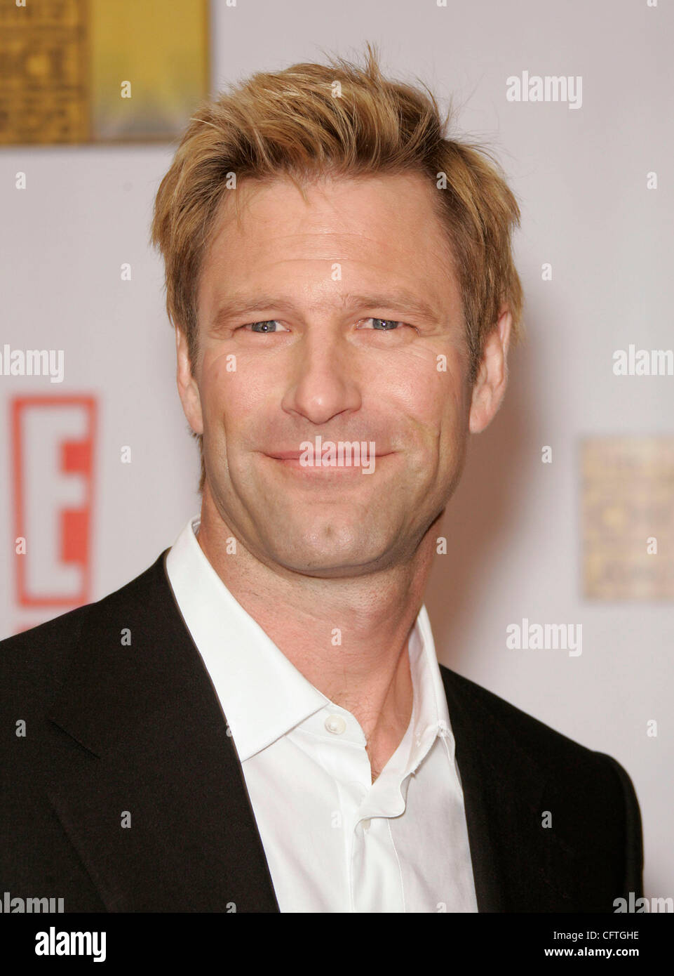 12. Januar 2007; Hollywood, Kalifornien, USA; Schauspieler AARON ECKHART in der 12. Annual Critics Choice Awards statt auf der Santa Monica Civic Auditorium. Obligatorische Credit: Foto von Lisa O'Connor/ZUMA Press. (©) Copyright 2007 von Lisa O'Connor Stockfoto