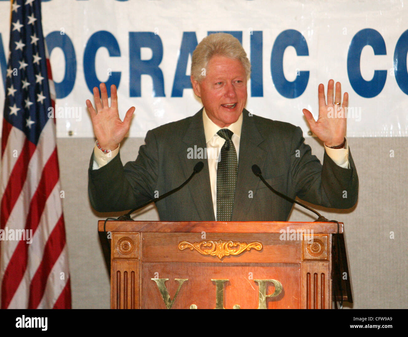 Ex-Präsident Bill Clinton spricht an der Westchester demokratischen Sieg Frühstück im VIP-Club in New Rochelle, Westchester am 11. Februar 2007 in New York. Bildnachweis: Mariela Lombard / ZUMA Press. Stockfoto