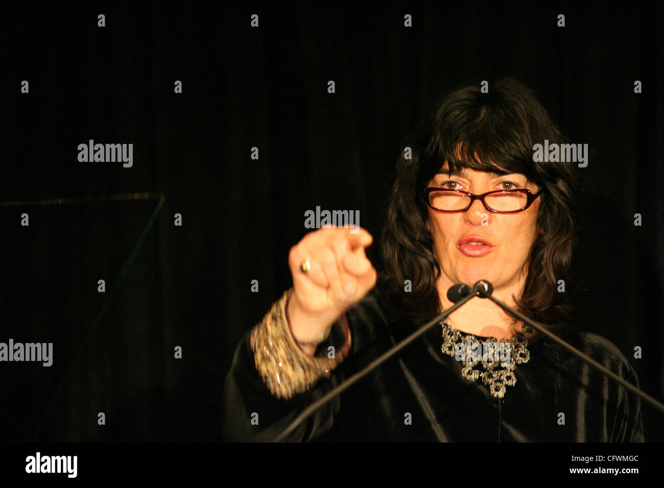 CNN Chief International Correspondent Christiane Amanpour Adresse als Keynote-Speaker für die 18. jährliche Stipendium Bankett der "National Association of Hispanic Journalists" Veranstaltung in Lower Manhattan, 1.März. 2007. Bildnachweis: Mariela Lombard / ZUMA Press. Stockfoto