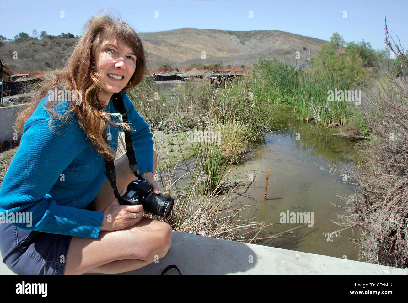 24. Mai 2007, Oceanside, Kalifornien, USA Portrait von Oceanside Umweltschützer NADINE SCOTT bei Loma Alta Creek in der Nähe von El Camino Real Mandatory Credit: Foto von Charlie Neuman/San Diego Union-Tribune/Zuma Press. Copyright 2007 San Diego Union-Tribune Stockfoto