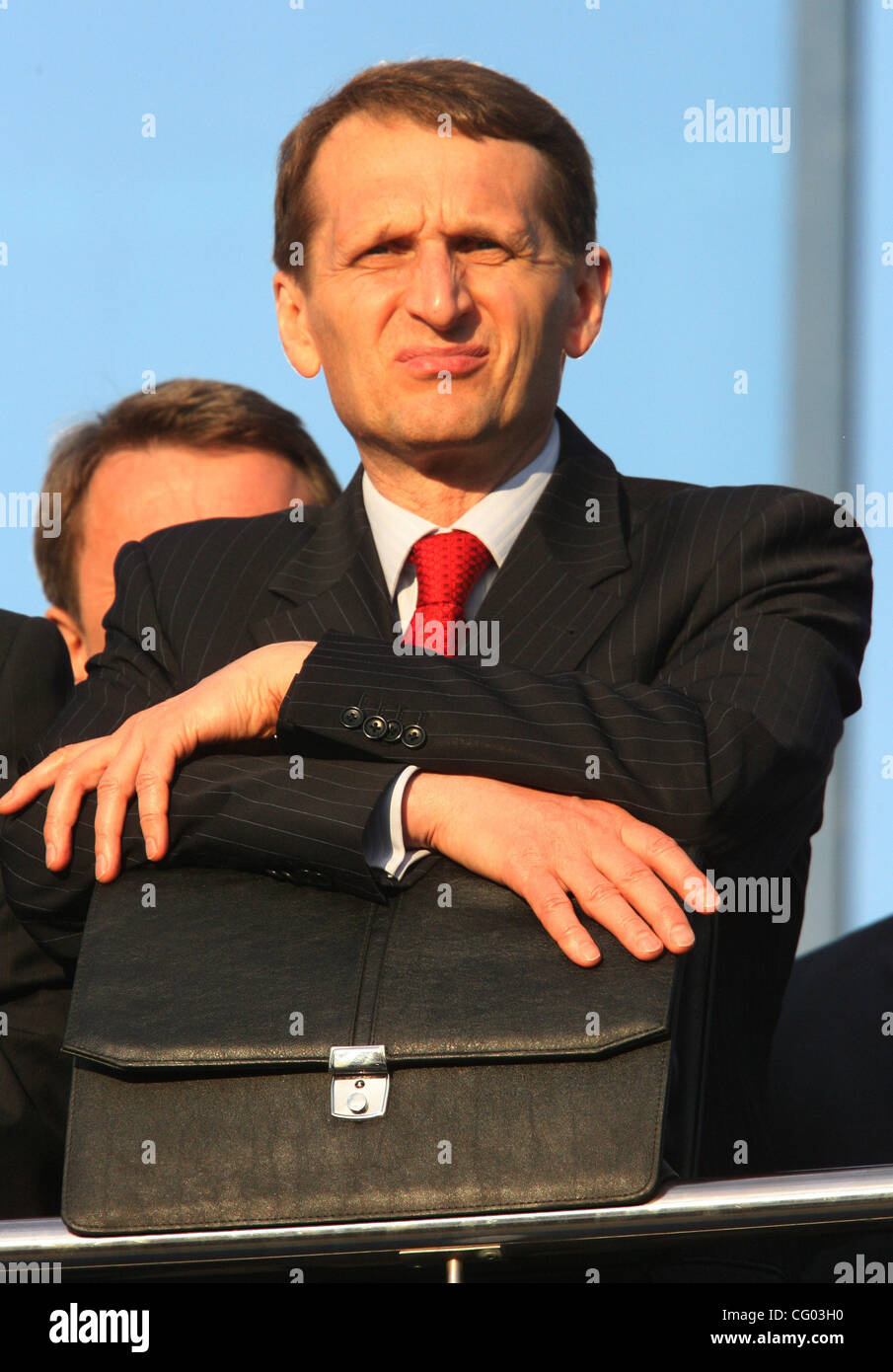 Vize-Premier der russischen Regierung Sergei Naryshkin bei St. Petersburg International Economic Forum. Hunderte von ausländischen Unternehmern und potenziellen Investoren besuchte das St. Petersburg International Economic Forum. Stockfoto