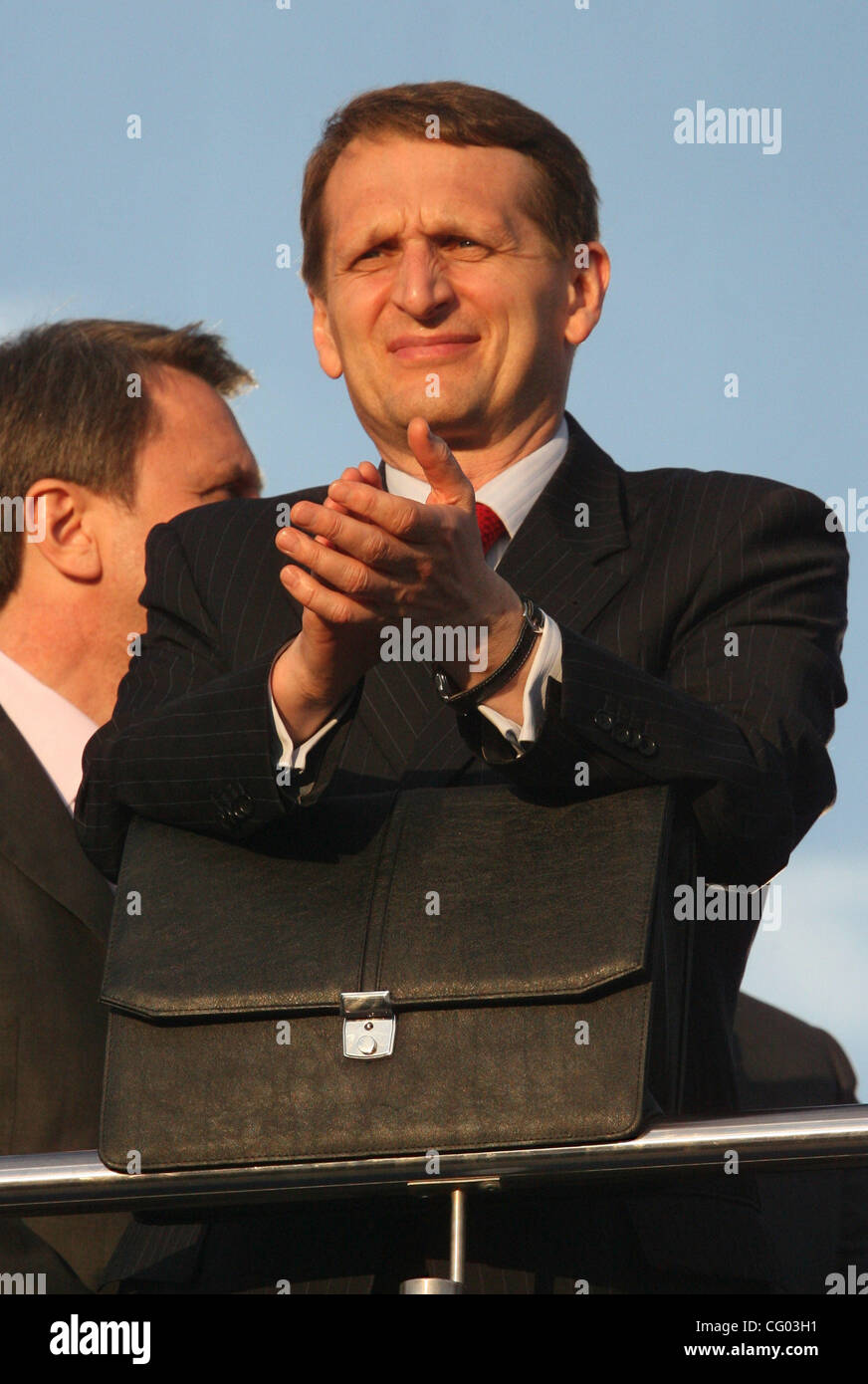 Vize-Premier der russischen Regierung Sergei Naryshkin bei St. Petersburg International Economic Forum. Hunderte von ausländischen Unternehmern und potenziellen Investoren besuchte das St. Petersburg International Economic Forum. Stockfoto