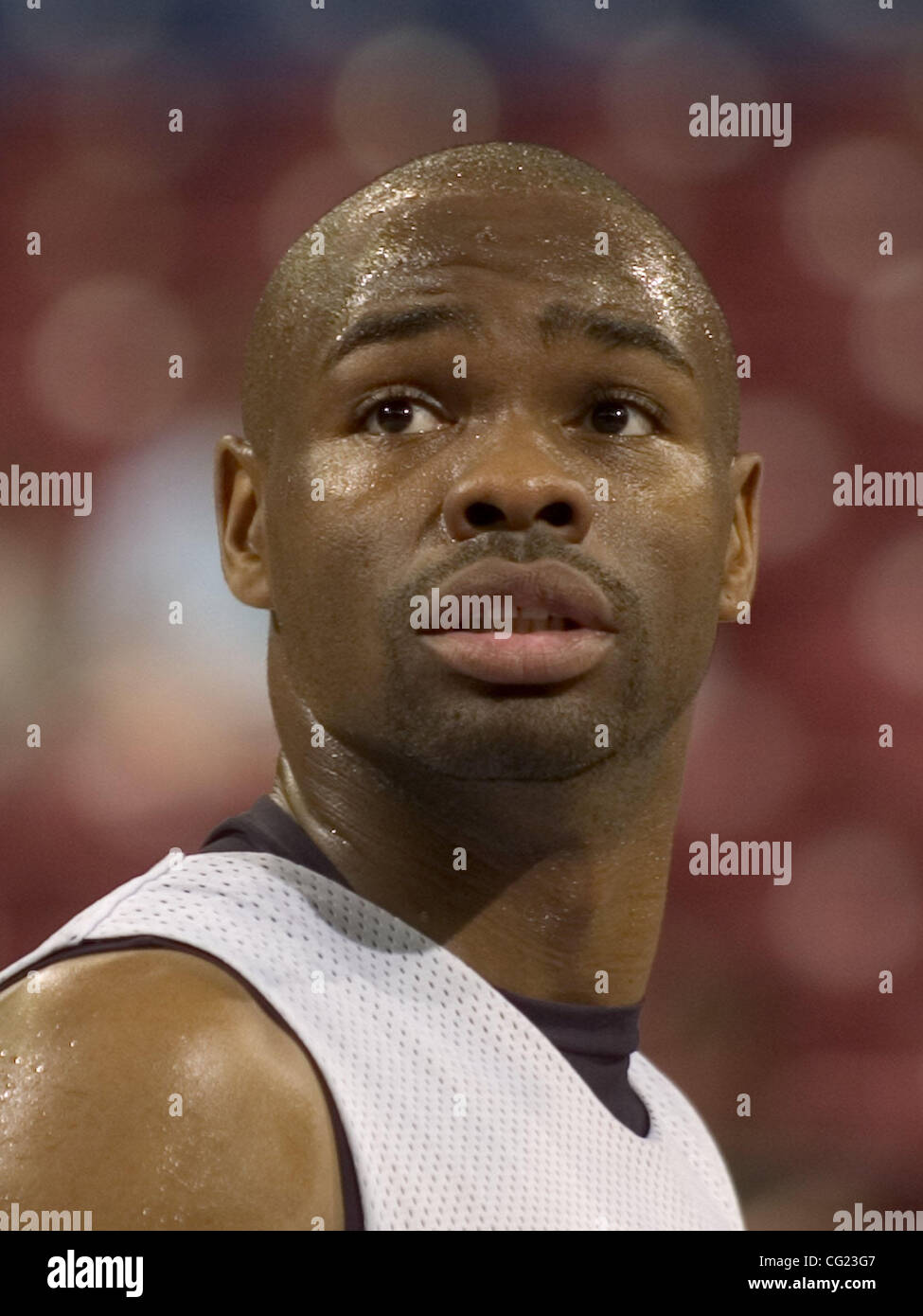 Carl Elliot der George Washington University während Mittwoch nachmittags Praxis vor der 1. Runde der Herren NCAA Basketball Championship Western Regional in Arco Arena in Sacramento, Kalifornien.  Sacramento Bee Foto von Jose Luis Villegas 13. März 2007 Stockfoto