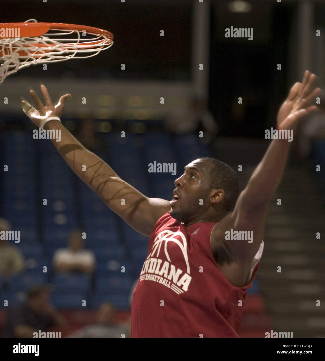 DJ-weiß der Indiana University bei Mittwoch nachmittags Praxis vor der 1. Runde der Herren NCAA Basketball Championship Western Regional in Arco Arena in Sacramento, Kalifornien.  Sacramento Bee Foto von Jose Luis Villegas 13. März 2007 Stockfoto