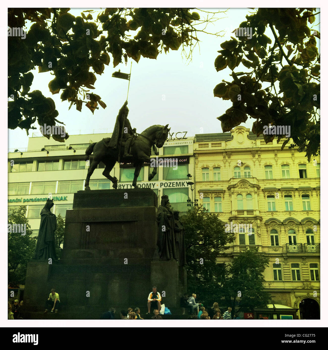 10. August 2011 - Prag, Tschechische Republik - St. Venceslav Statue St. Venceslav Platz, Prag, Tschechische Republik. (Kredit-Bild: © Veronika Lukasova/ZUMAPRESS.com) Stockfoto