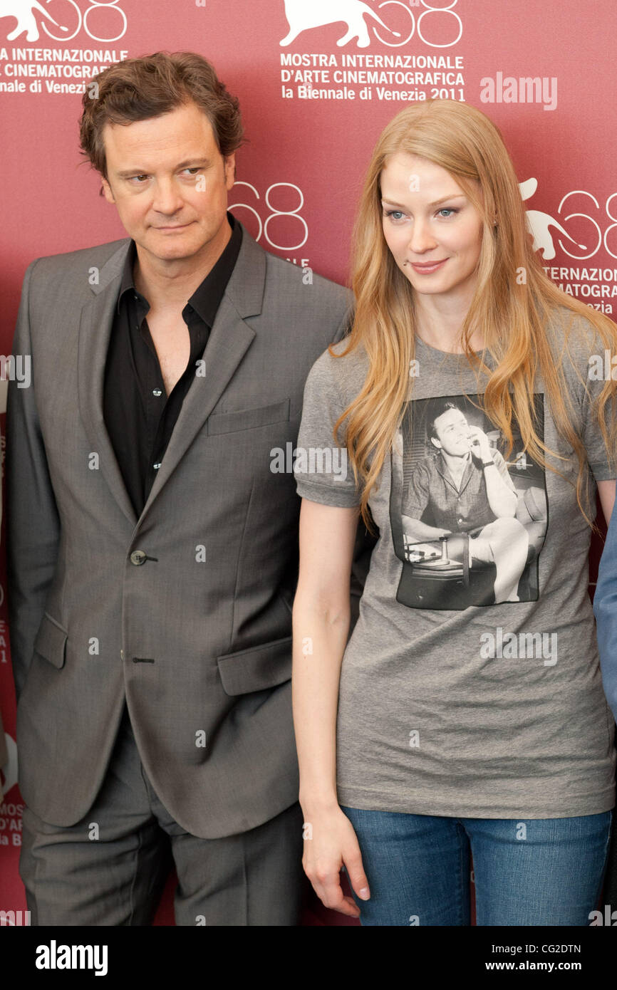 5. September 2011 - Venedig, Italien - Schauspieler Colin Firth, Svetlana Khodchenkova bei Foto rufen vor der Premiere des Films "Tinker, Tailor, Soldier, Spy" unter der Regie von Tomas Alfredson bei den 68. Internationalen Filmfestspielen von Venedig (Credit-Bild: © Marcello Farina/Southcreek Global/ZUMAPRESS.com) Stockfoto