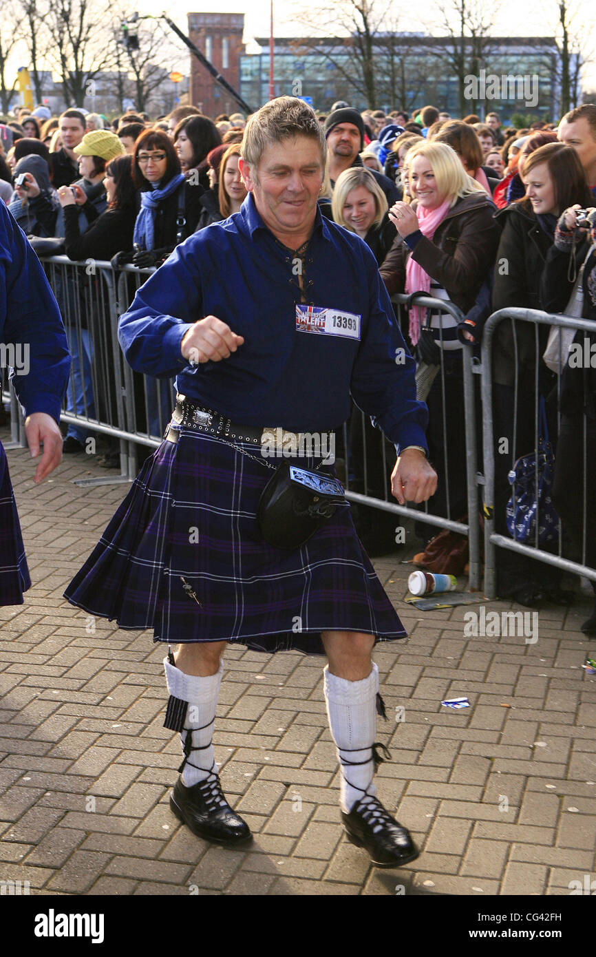 Atmosphäre bei "Britain es Got Talent" auditions Glasgow, Schottland - 18.01.11 Stockfoto