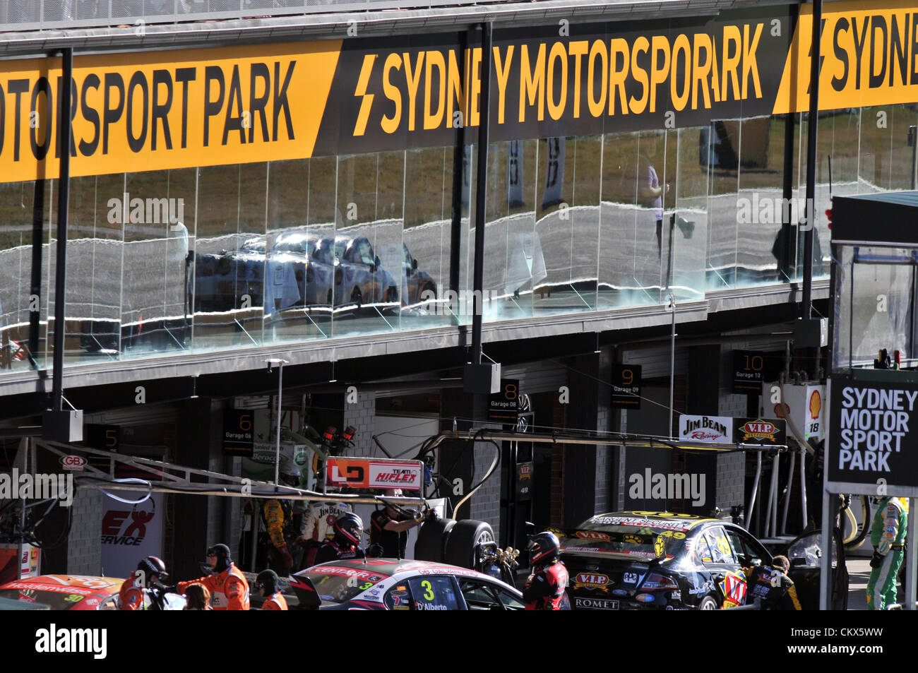 26. August 2012. Östliche Creek,Australia.Pitt Aktion während der V8 Supercar Meisterschaft an der Sydney Motorsport Park, Australia Stockfoto