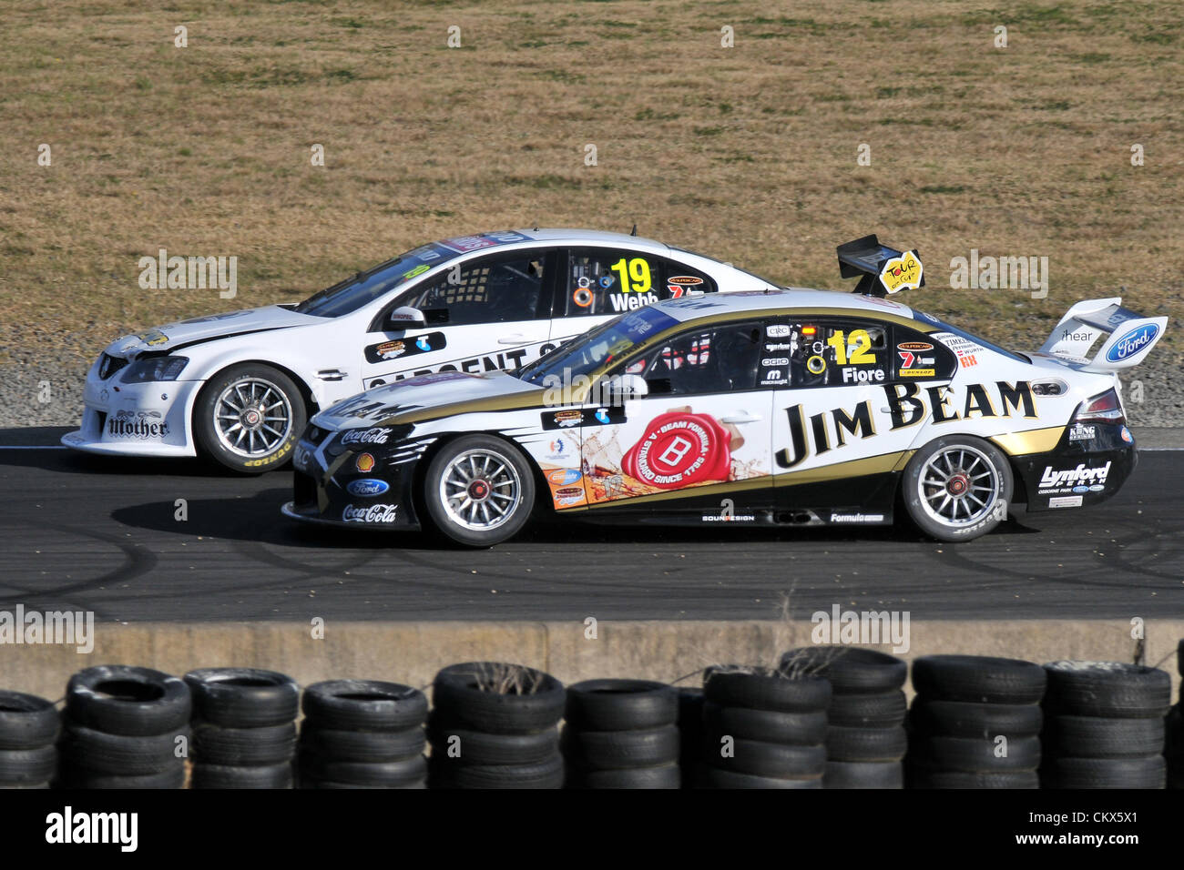 26. August 2012. Creek, Ostaustralien.  Aktion während der V8 Supercar Meisterschaft an der Sydney Motorsport Park, Australia Stockfoto