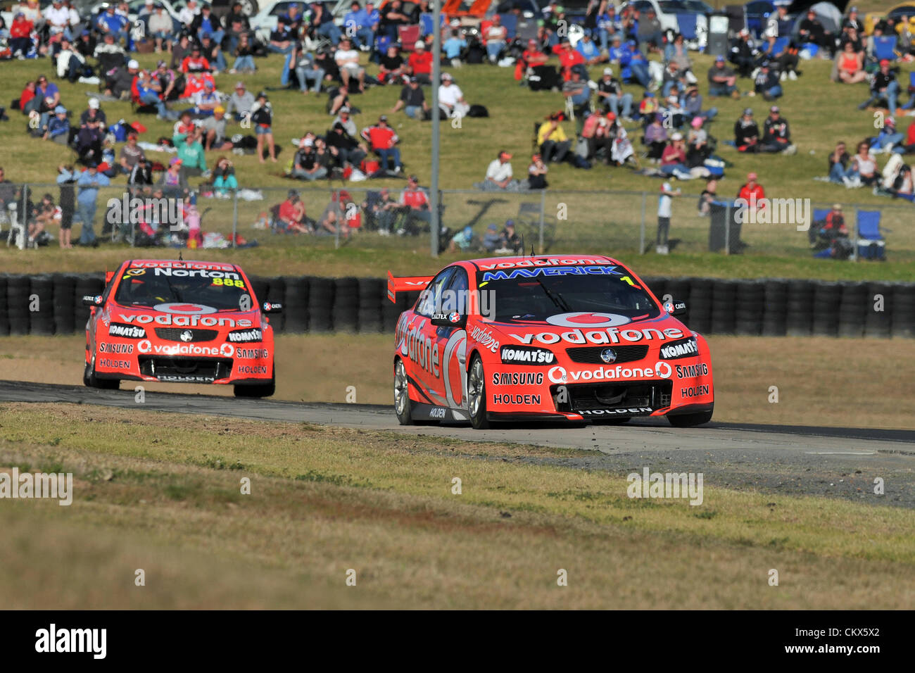 26. August 2012. Creek, Ostaustralien. Team Vodafone während der V8 Supercar Meisterschaft an der Sydney Motorsport Park, Australia Stockfoto