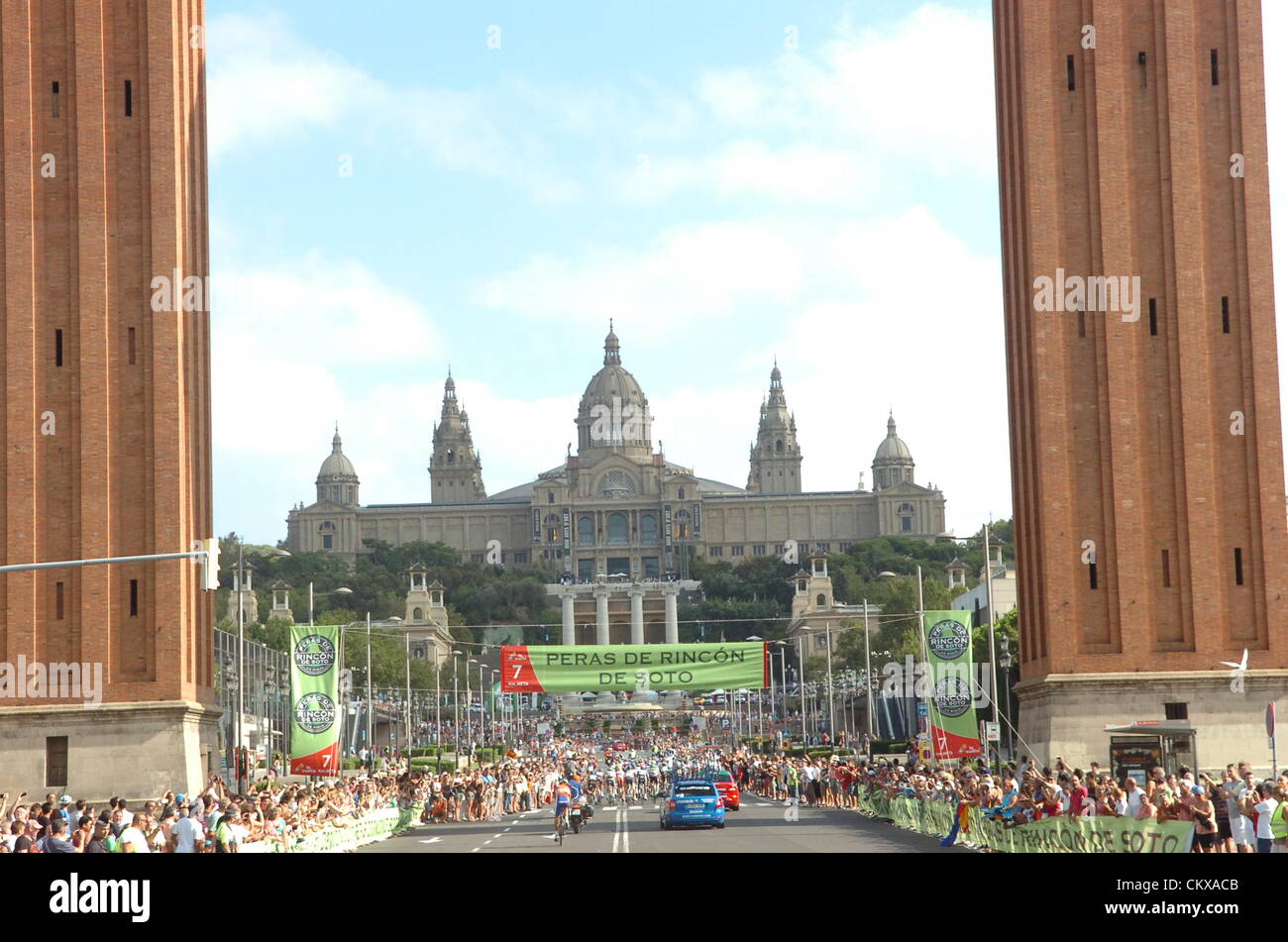 26. August 2012. 26.08.2012. Andora nach Barcelona, Spanien.  Vuelta a España, Etappe 9. Andorra - Barcelona, Barcelona Stockfoto