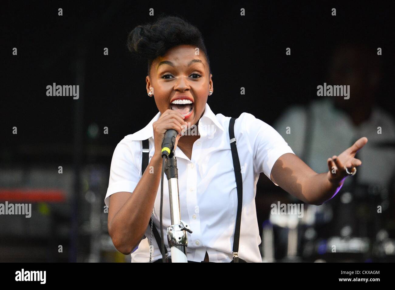 26. August 2012. Janelle Monae in Anwesenheit für Janelle Monae im AFRO-PUNK-FESTIVAL, Commodore Barry Park, Brooklyn, NY 26. August 2012. Foto von: Ray Tamarra/Everett Collection/Alamy Live-Nachrichten Stockfoto