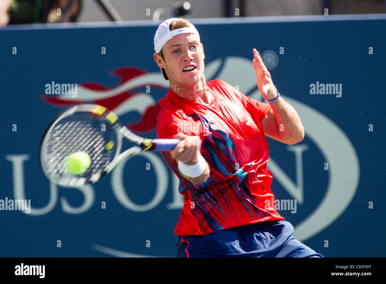 New York, USA. 30. August 2012. Jack Sock (USA) im Wettbewerb beim 2012 uns Open Tennisturnier, Flushing, New York. USA. 30. August. Stockfoto