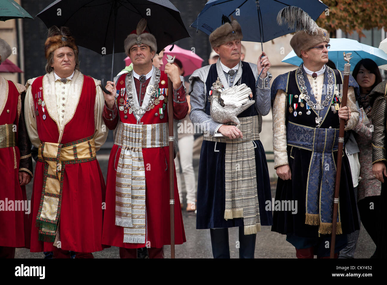 1. September 2012. Krakau, Polen - 73. Jahrestag des Beginns des zweiten Weltkriegs. Der Beginn des Krieges findet in der Regel 1. September 1939, werden beginnend mit dem deutschen Überfall auf Polen. Großbritannien und Frankreich Deutschland den Krieg erklärte zwei Tage später. Stockfoto