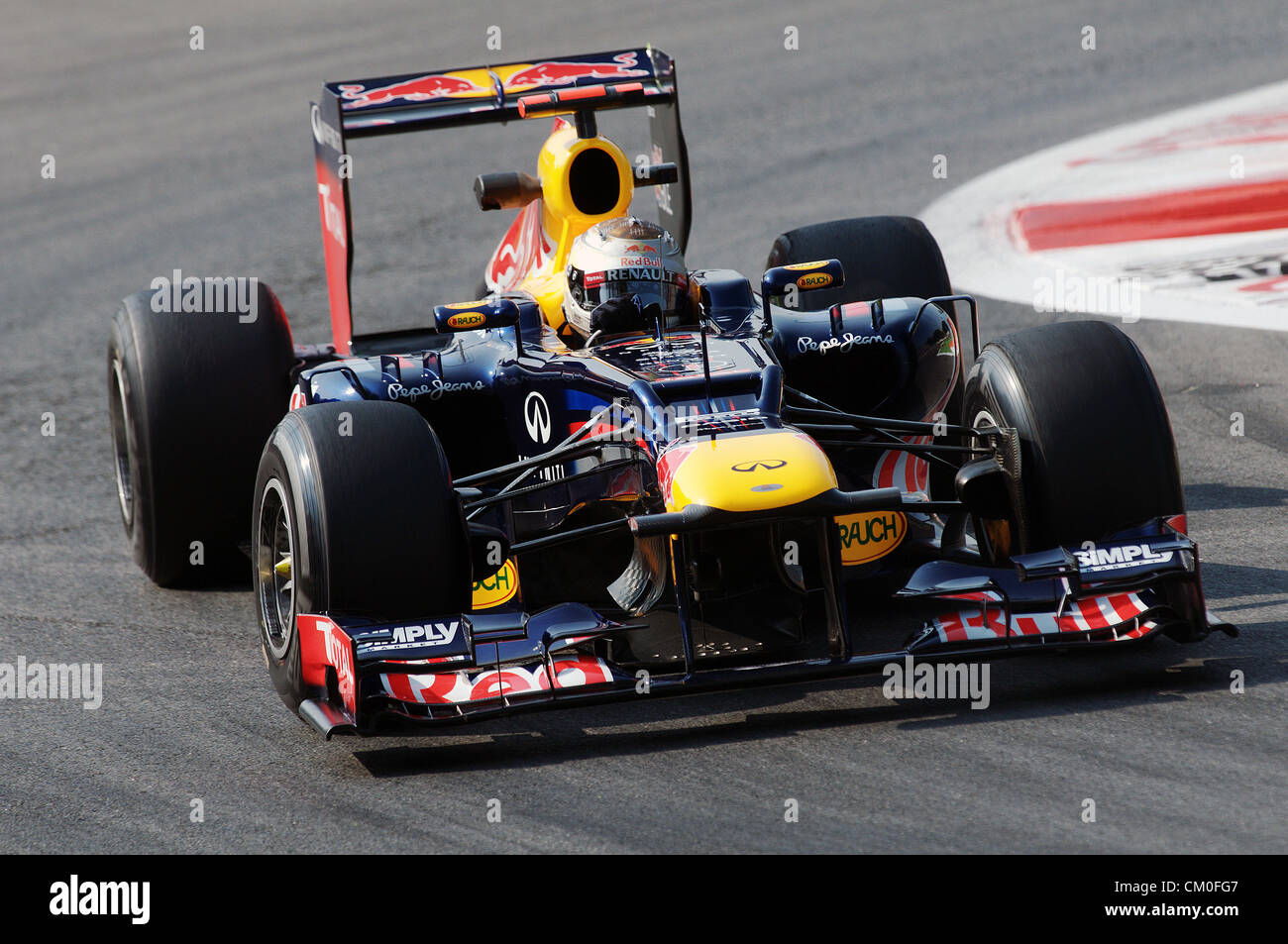 Monza, Italien. 8. September 2012. Sebastian Vettel von Red Bull in Aktion tagsüber Qualifikation GP von Italien 2012. Stockfoto