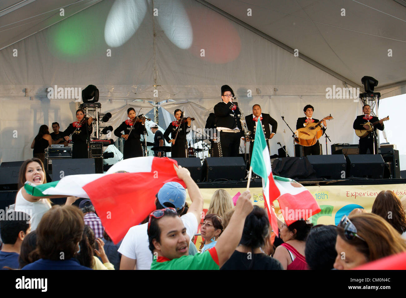 Mariachis erklingt in Mexiko Fest, mexikanische Unabhängigkeitstag feiern in Vancouver, British Columbia, Kanada Stockfoto