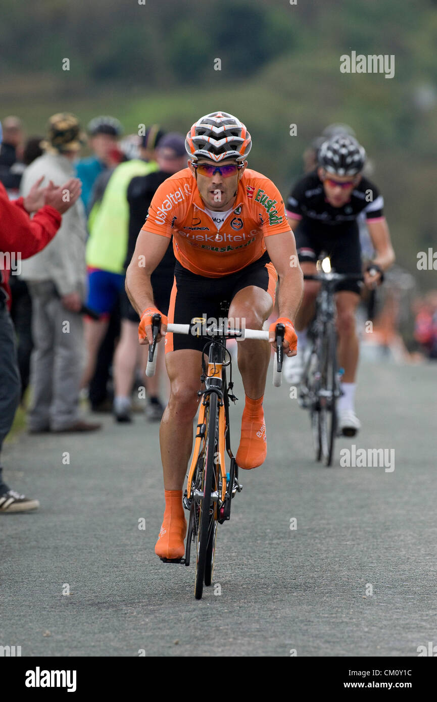 Knowsley, Vereinigtes Königreich. 10. September 2012. Pablo Urtasun Team fährt Euskaltel zum König der das Bergtrikot auf der Bühne zwei der Tour of Britain aus Nottingham, Knowsley. Bildnachweis: Aktion Plus Sportbilder / Alamy Live News Stockfoto