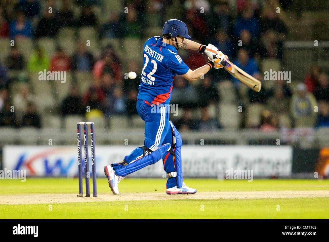 10.09.2012 Manchester, England. England und Somerset Spieler Craig Kieswetter in Aktion während der NatWest International Twenty20 Cricket match zwischen England und Südafrika von Old Trafford. Stockfoto