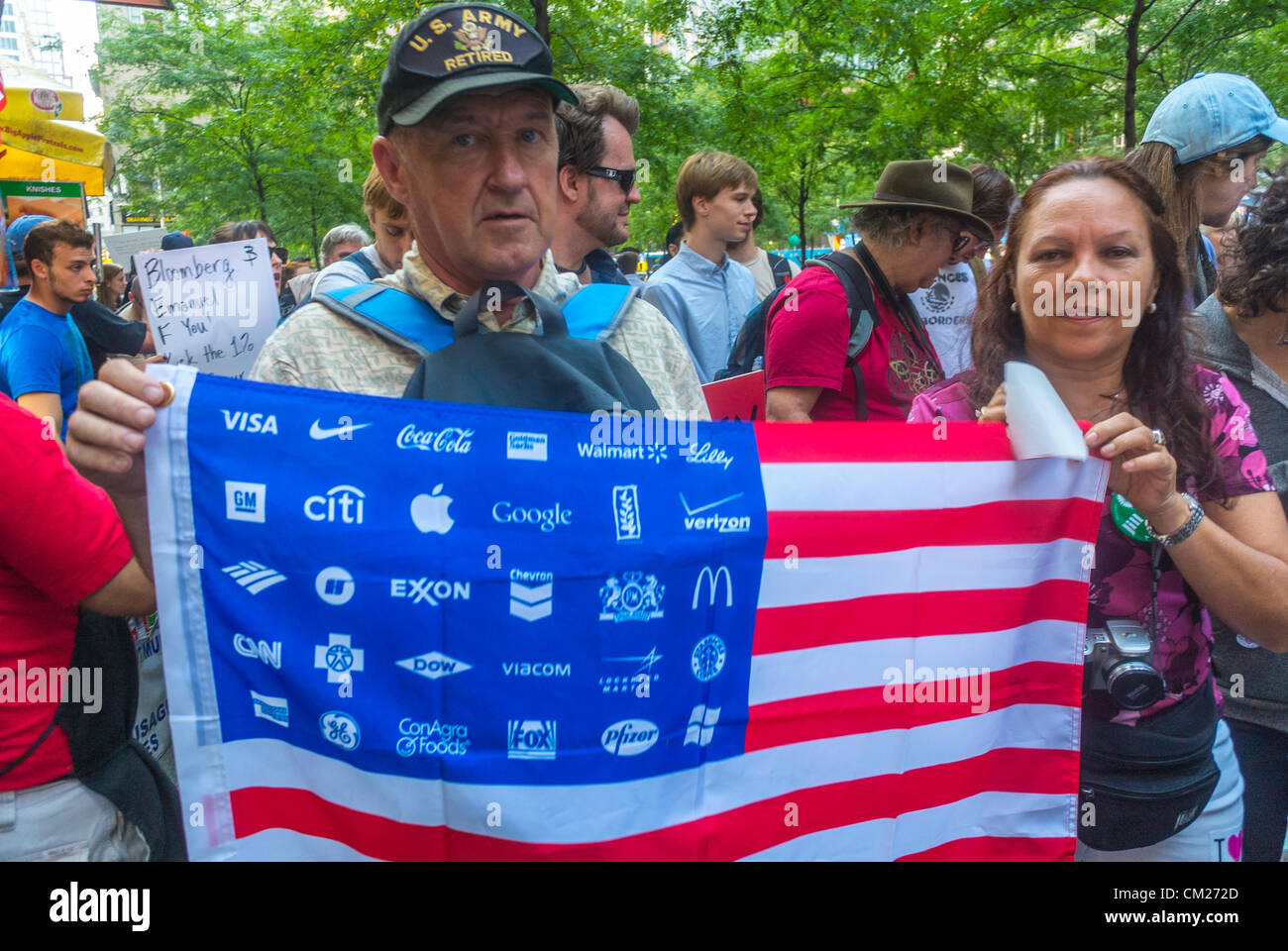 New York, NY, USA, Demonstranten halten Protest Zeichen, Protest, Occupy Wall Street, Stockfoto