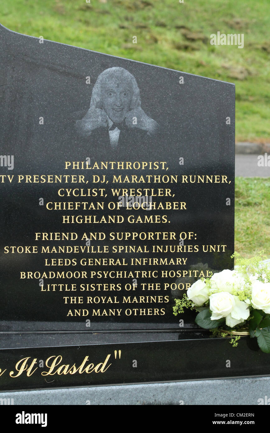 SIR JIMMY SAVILE SIR JIMMY SAVILE MEMORIAL SCARBOROUGH ENGLAND UK 20. September 2012 Stockfoto