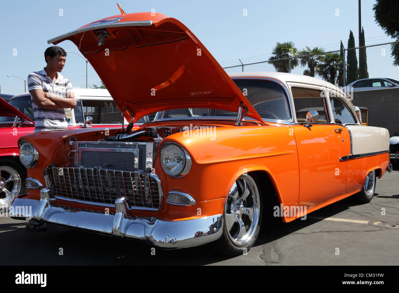 EL MONTE, Kalifornien, USA 23. September 2012 A 1955 Chevrolet Bel