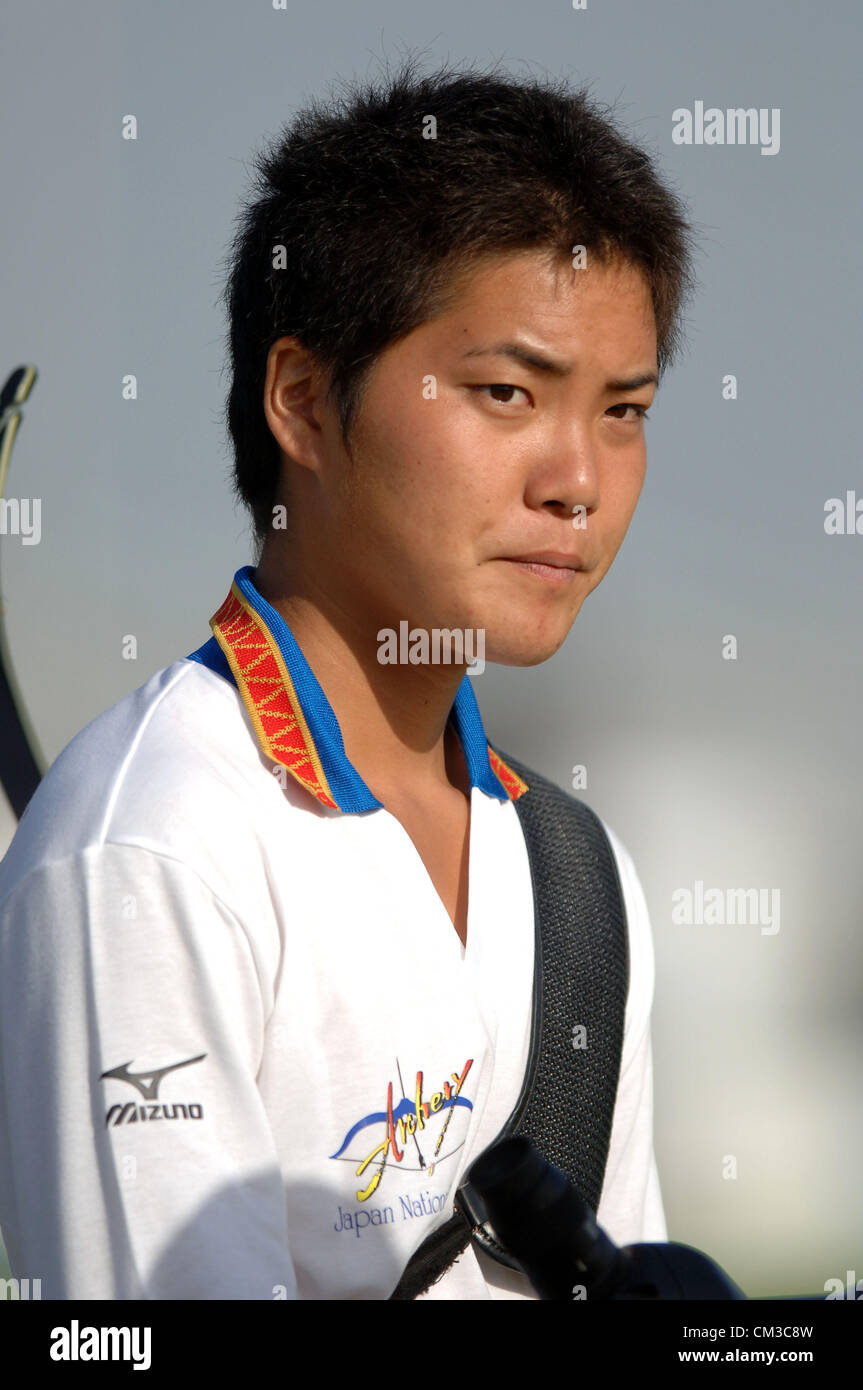 Hideki Kikuchi (JPN), 13. August 2005 - Bogenschießen: 23. Sommer-Universiade 2005 Herren Bogenschießen in Izmir, Türkei. (Foto von Masakazu Watanabe/AFLO SPORT) Stockfoto
