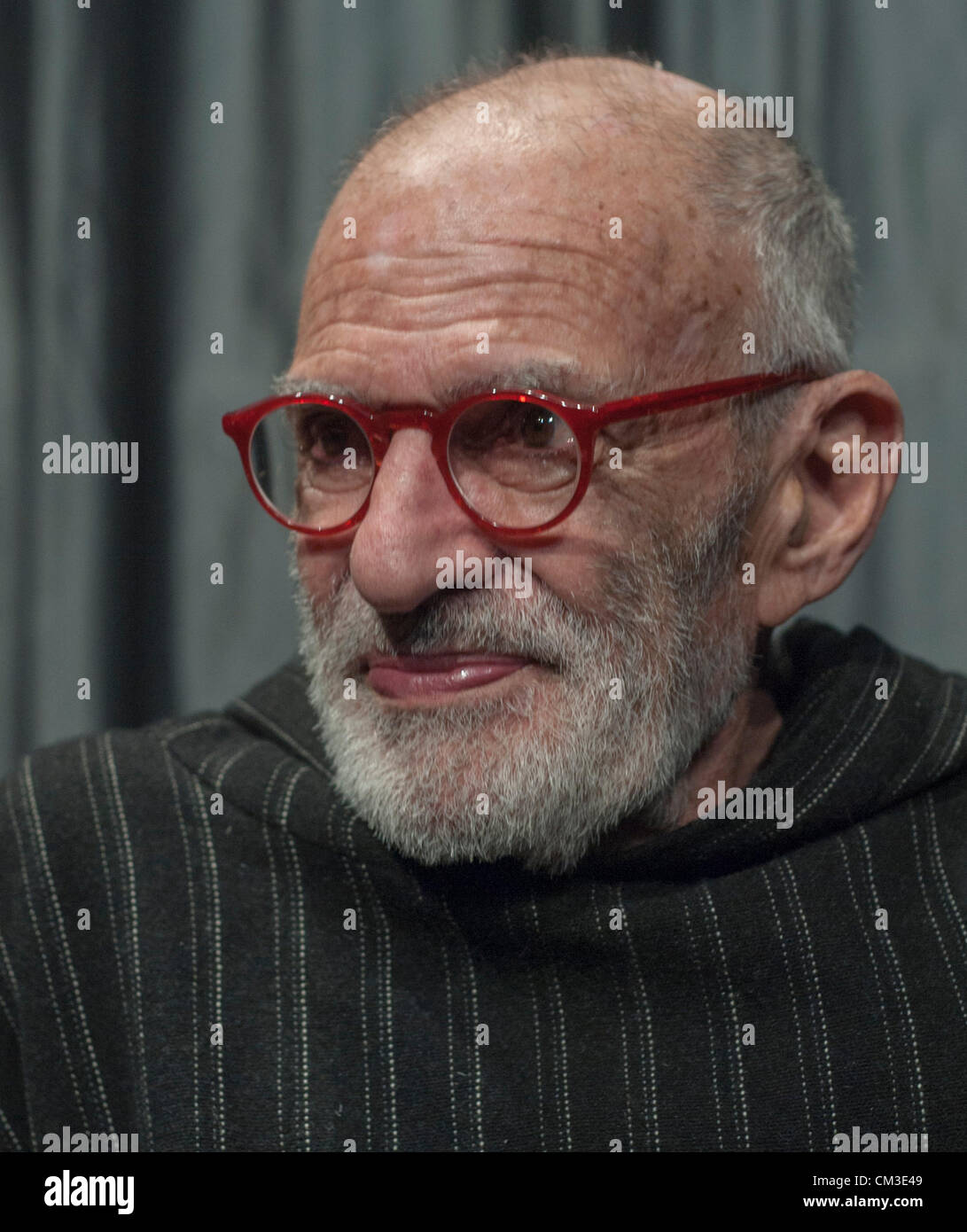 New York, NY, USA, Portrait, Senior man, Larry Kramer, berühmter AIDS-Aktivist und Schriftsteller, spricht im IFC Film Center, Act Up Aids, Reportage Photography Stockfoto