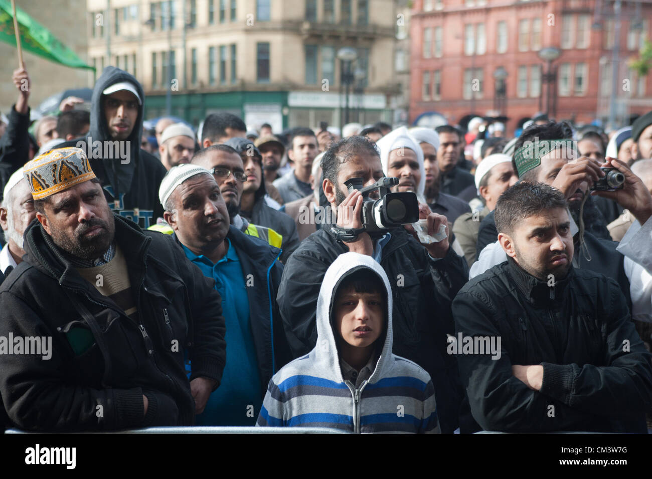 Bradford, UK. 28. September 2012. Ein friedlicher Protest viele verärgert durch den Film, die behauptete, es machte blasphemisch sein Stockfoto