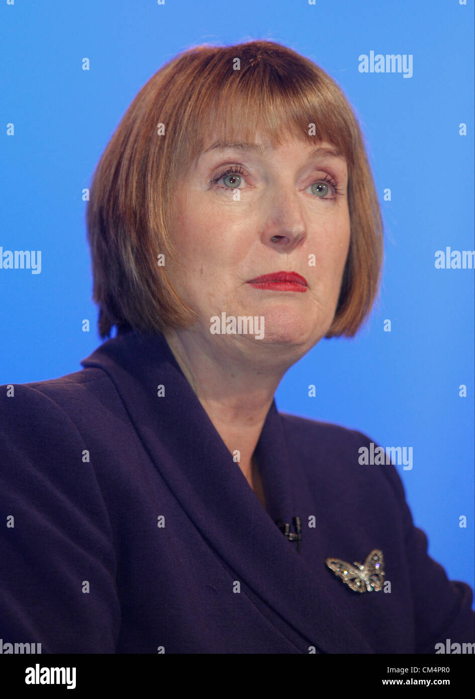 HARRIET HARMAN MP Schatten VIZEPREMIERMINISTER 4. Oktober 2012 MANCHESTER Stadtzentrum von MANCHESTER ENGLAND Stockfoto