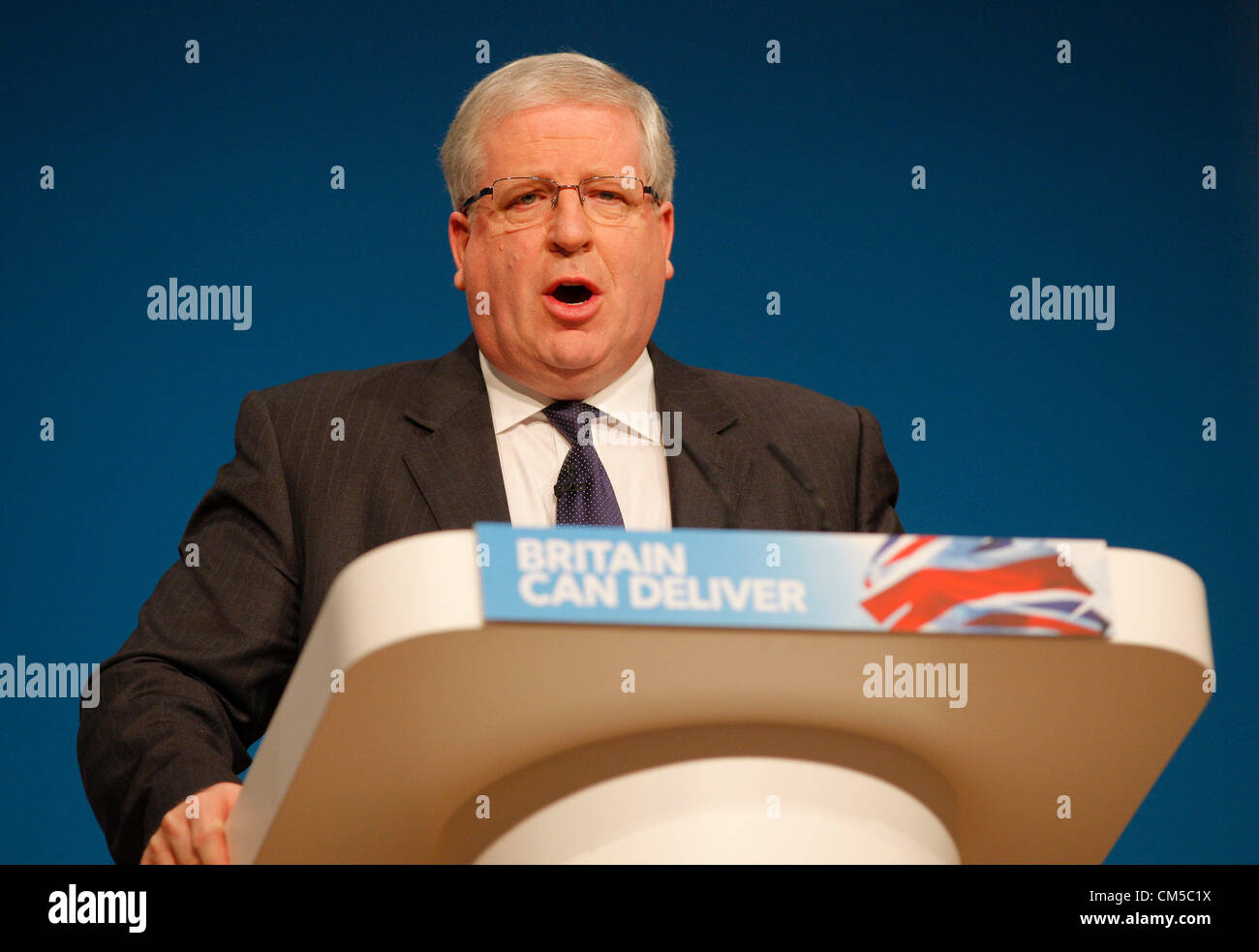 PATRICK MCLOUGHLIN MP VERKEHRSMINISTER 8. Oktober 2012 die ICC BIRMINGHAM ENGLAND Stockfoto