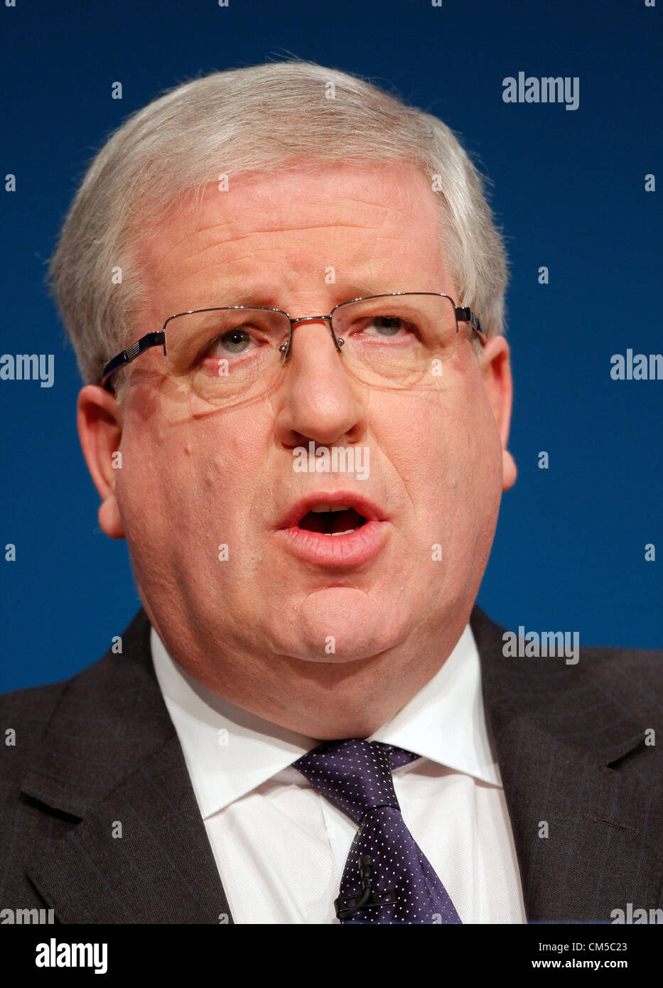 PATRICK MCLOUGHLIN MP VERKEHRSMINISTER 8. Oktober 2012 die ICC BIRMINGHAM ENGLAND Stockfoto