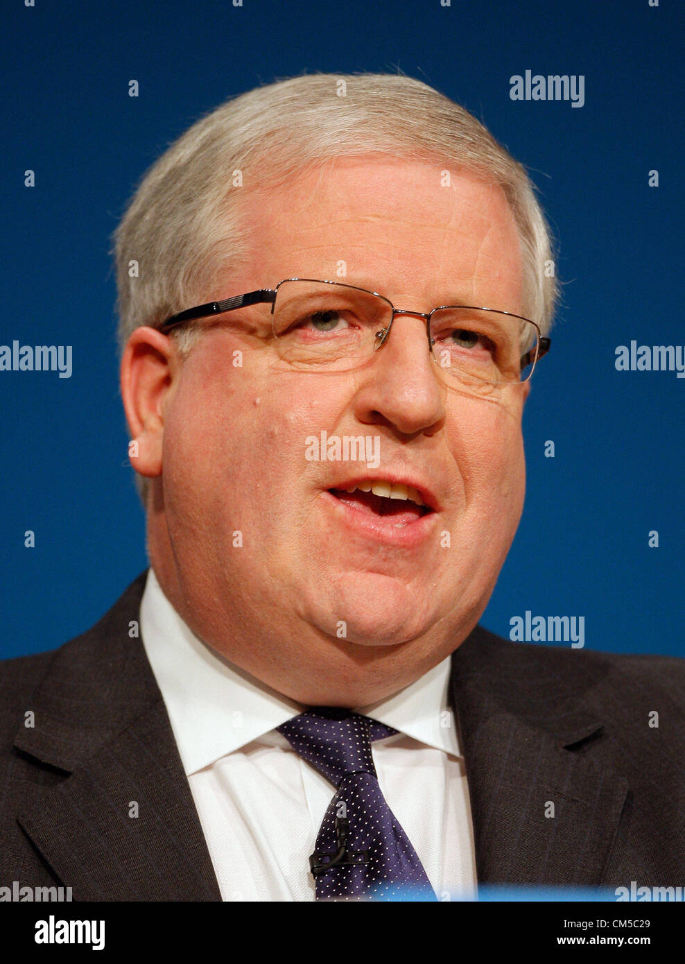 PATRICK MCLOUGHLIN MP VERKEHRSMINISTER 8. Oktober 2012 die ICC BIRMINGHAM ENGLAND Stockfoto