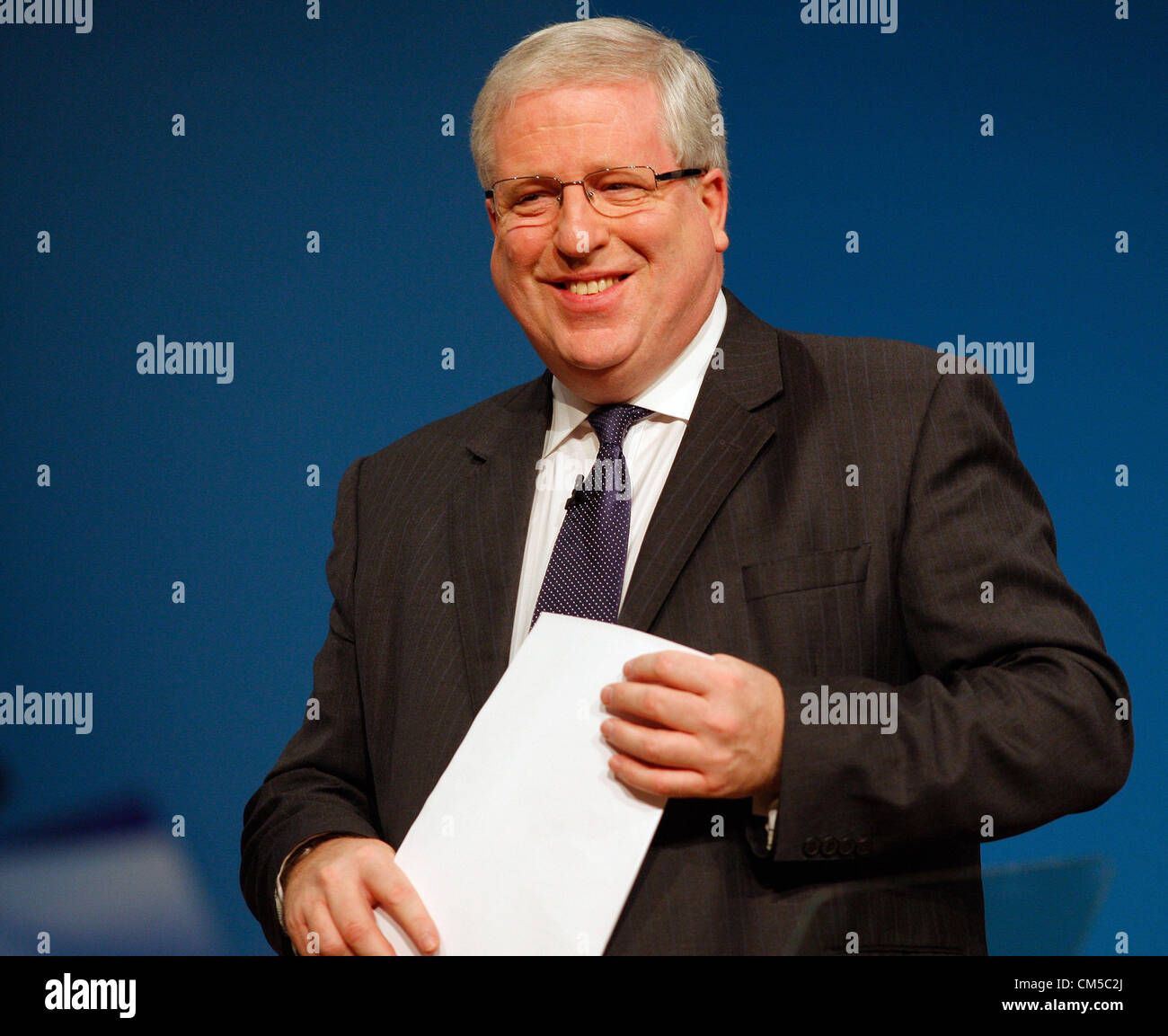 PATRICK MCLOUGHLIN MP VERKEHRSMINISTER 8. Oktober 2012 die ICC BIRMINGHAM ENGLAND Stockfoto