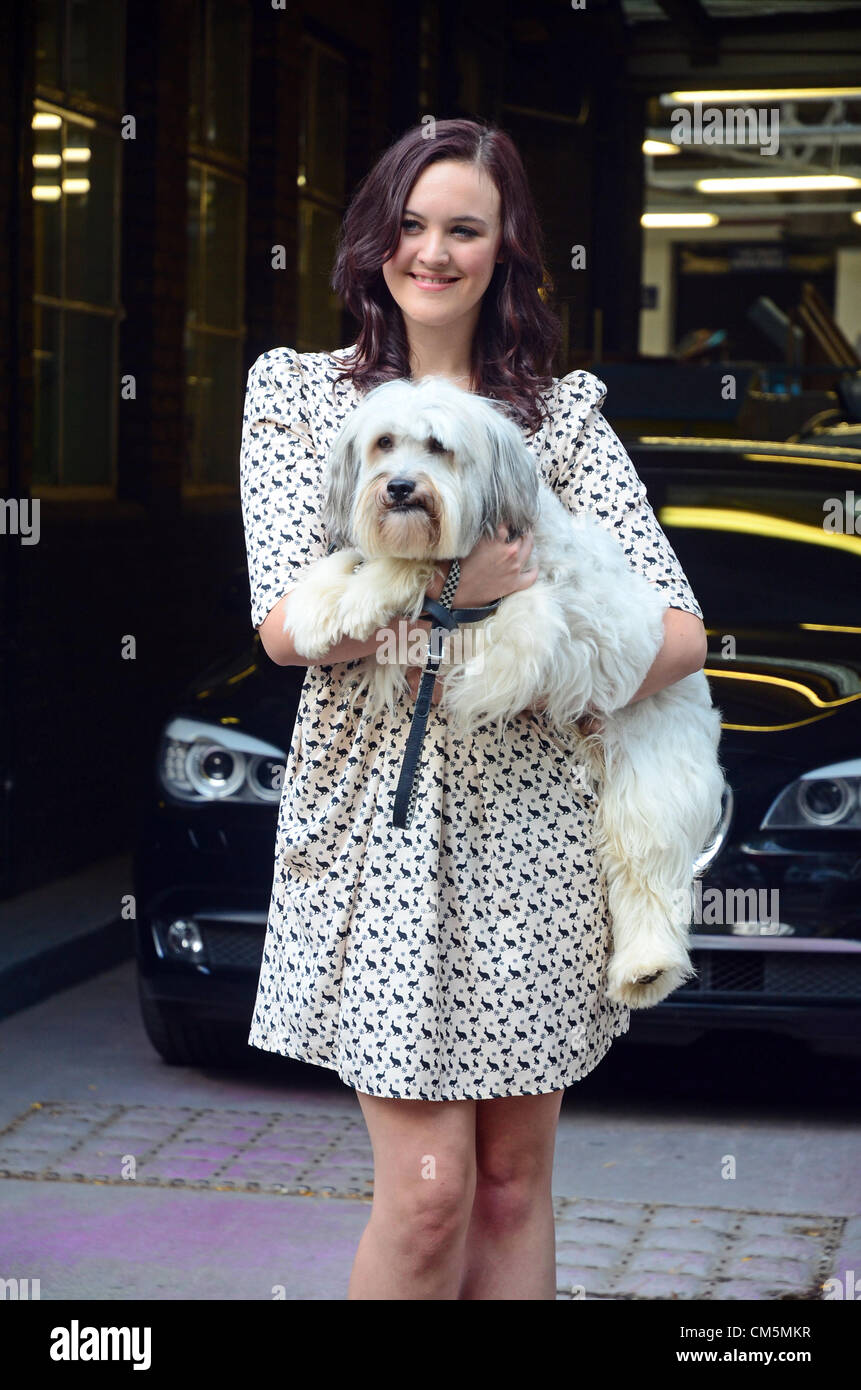 ASHLEIGH & PUDSEY Besuch ITV STUDIOS Programm heute Morgen um Buch zu fördern, ITV Studios Kent House oberen Boden London UK SE1 9LT 10. Oktober 2012 Stockfoto