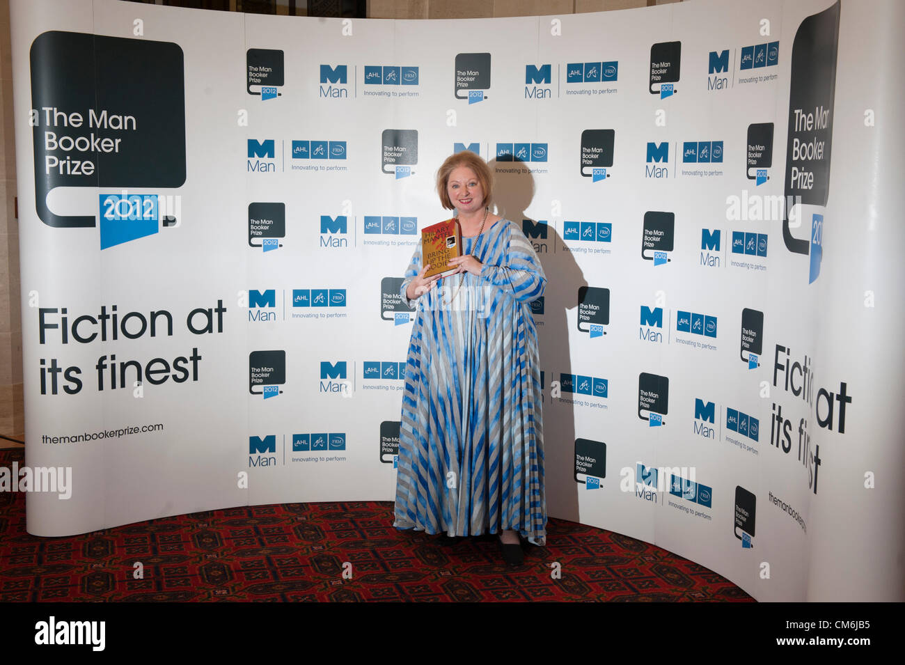London, UK. Hilary Mantel, Sieger der Mann Booker Preis 2012 nach London bringen bis der Körper, der Guildhall, 16. Oktober 2012. Stockfoto London, UK. Hilary Mantel, Sieger der Mann Booker Preis 2012 nach London bringen bis der Körper, der Guildhall, 16. Oktober 2012. Stockfoto
