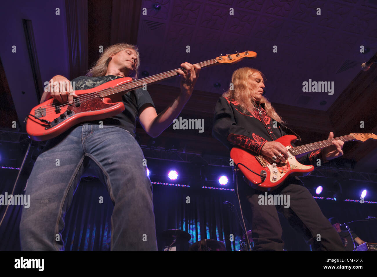 LINCOLN, CA-19. Oktober: Country-Rock-Band The Outlaws im Thunder Valley Casino Resort in Lincoln, Kalifornien auf 19. Oktober 2012 durchführen Stockfoto