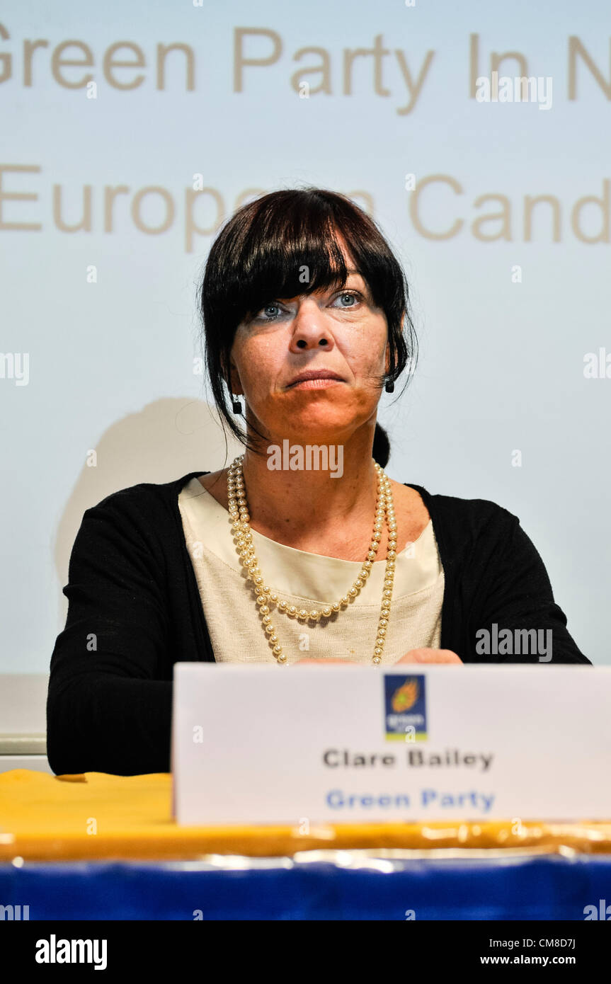 27. Oktober 2012, Belfast.  Clare Bailey besucht der grüne Partei (Northern Ireland) halten ihre Jahrestagung am Stranmillis College Stockfoto