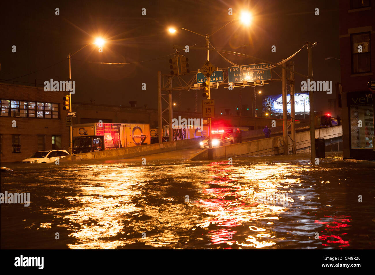29. Oktober 2012. Überschwemmungen durch Hurrikan Sandy in New York City, USA. Stockfoto