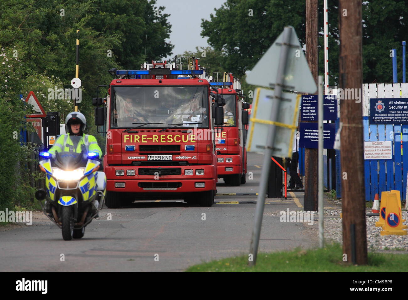 Essex Feuerwehrleute zu Fuß während Arbeitskampfmaßnahmen. Stockfoto