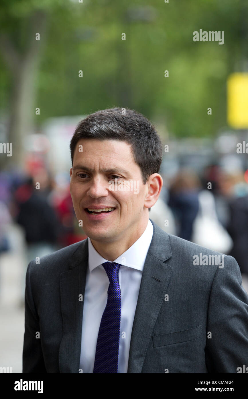 David Miliband in Westminster, London, Vereinigtes Königreich. 04.07.2012 Stockfoto