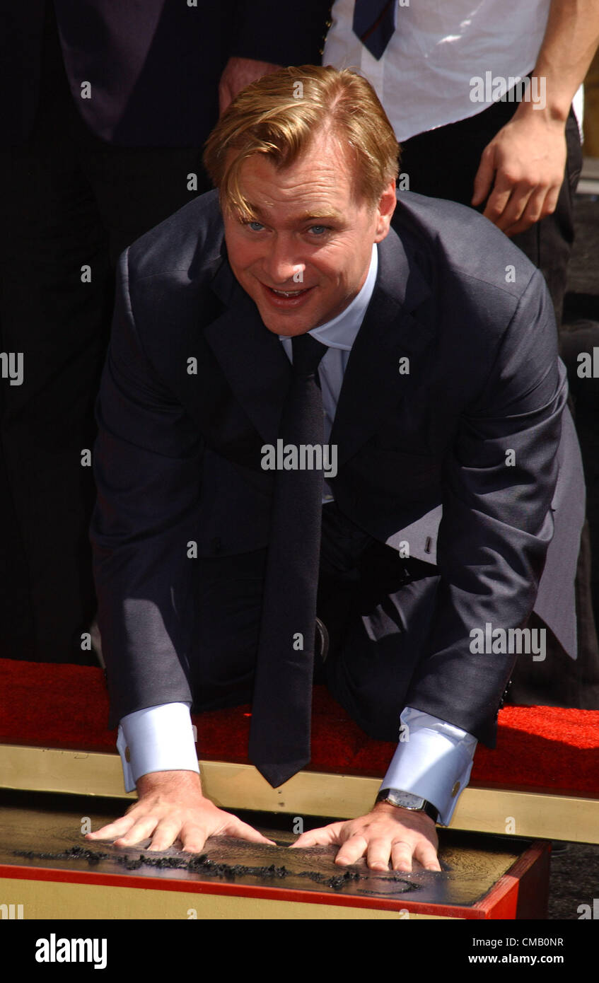 Hollywood, Kalifornien, USA 7. Juli 2012. Christopher Nolan besucht die Christopher Nolan Handabdruck Zeremonie in der chinesischen Theater(Credit Image:Phil Roach/Globe Photos/ZUMAPRESS/Alamy Live News) Stockfoto