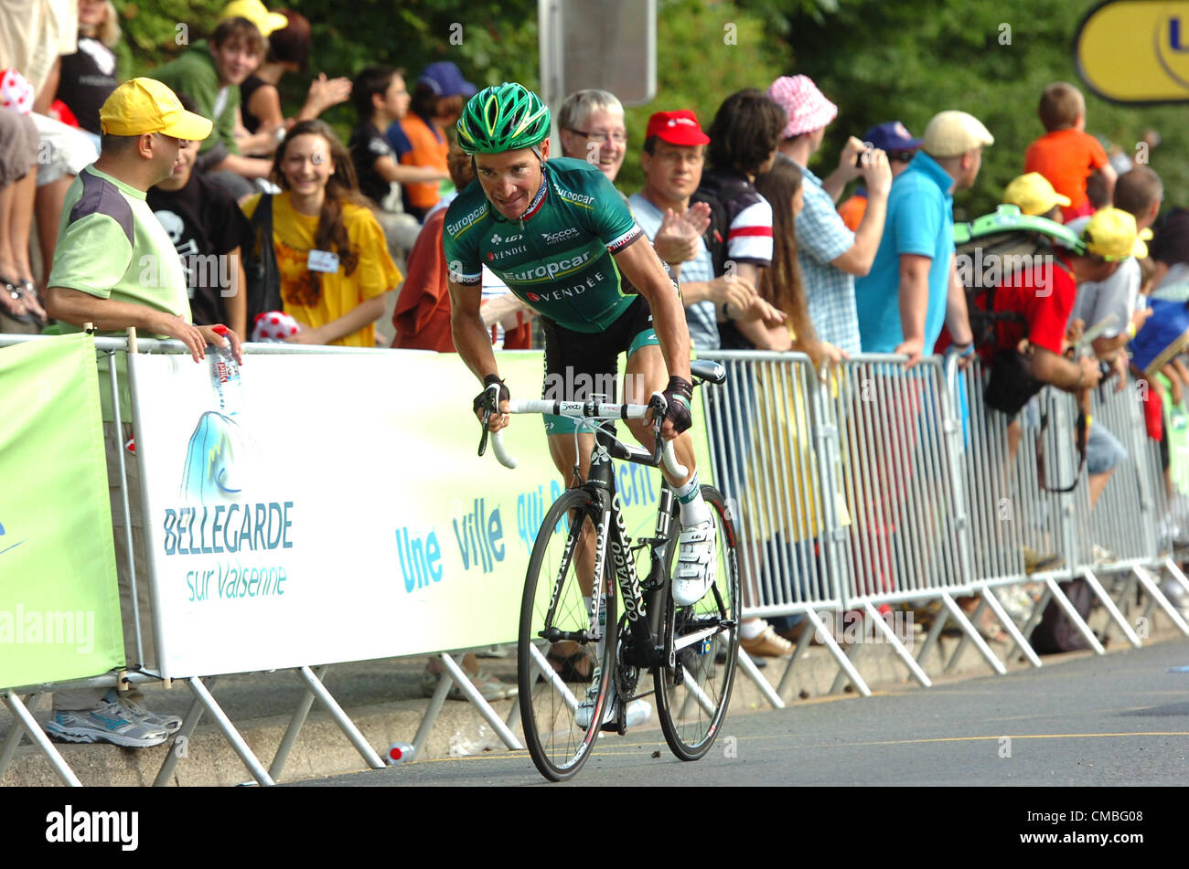 11.07.2012. Macon, Bellegarde Sur Valserine Frankreich, Stufe 11.    Europcar 2012, Voeckler Thomas, Bellegarde Sur Valserine Stockfoto