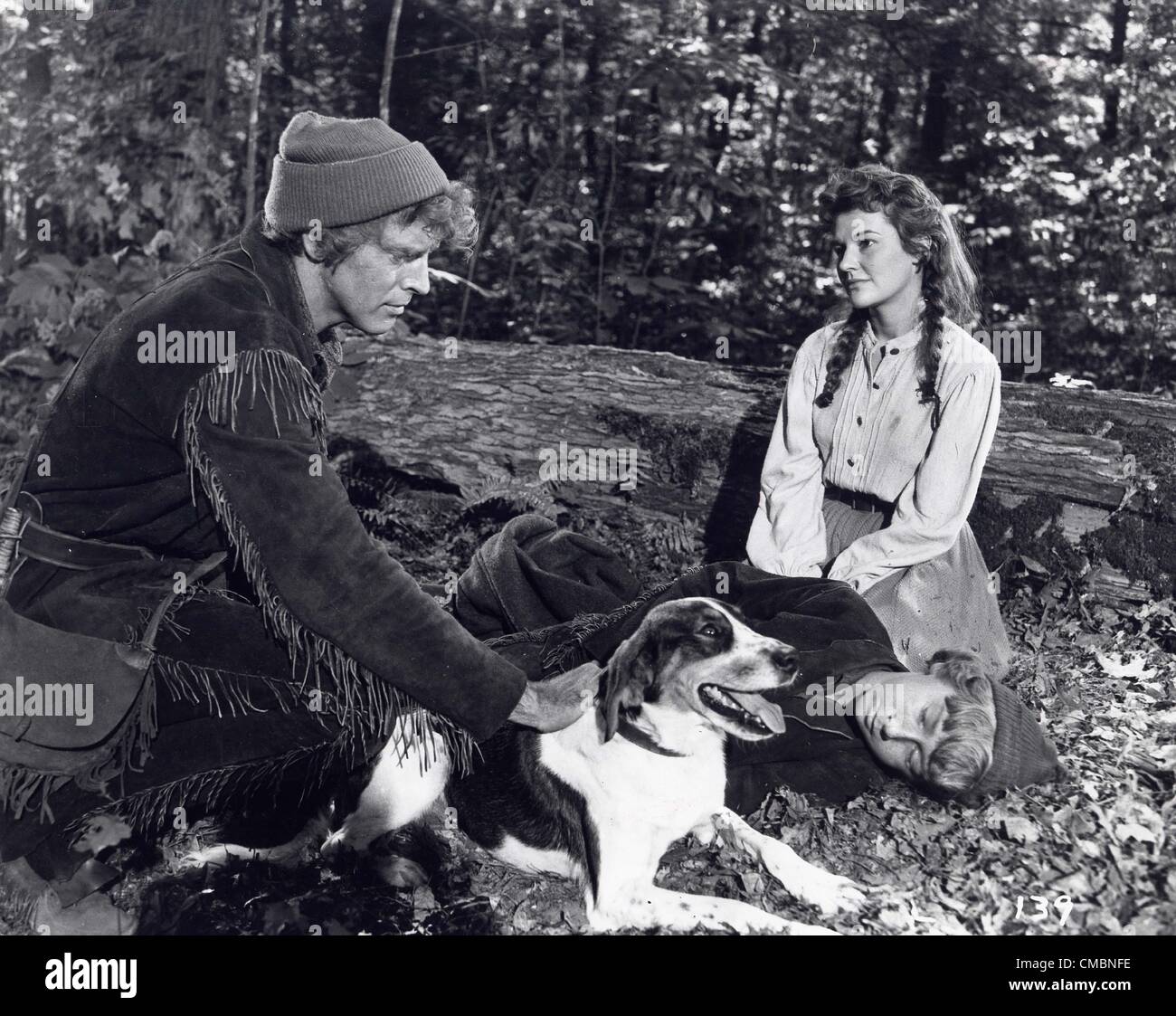 BURT LANCASTER Dianne Foster Donald MacDonald.The Kentuckian.AKA Burton Stephen Lancaster.Supplied von Fotos inc... noch (Credit-Bild: © geliefert von Globe Fotos Inc/Globe Photos/ZUMAPRESS.com) Stockfoto