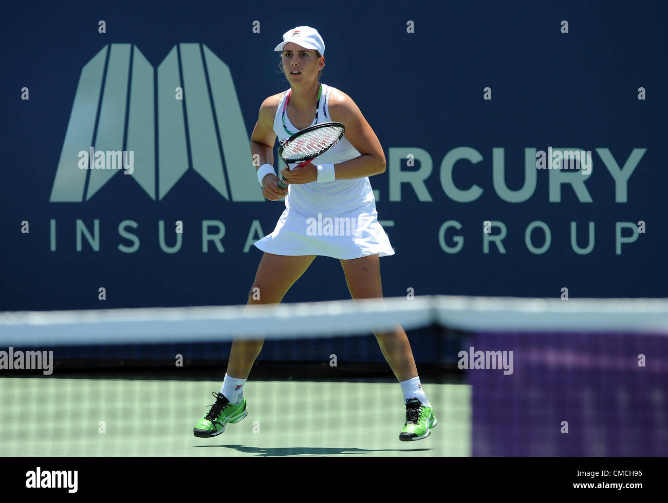 17. Juli 2012: Marina Erakovic (NZL) während eines Spiels gegen Anne Keothavong (GBR) während der Merkur Versicherung Open gespielt im La Costa Resort and Spa. Stockfoto