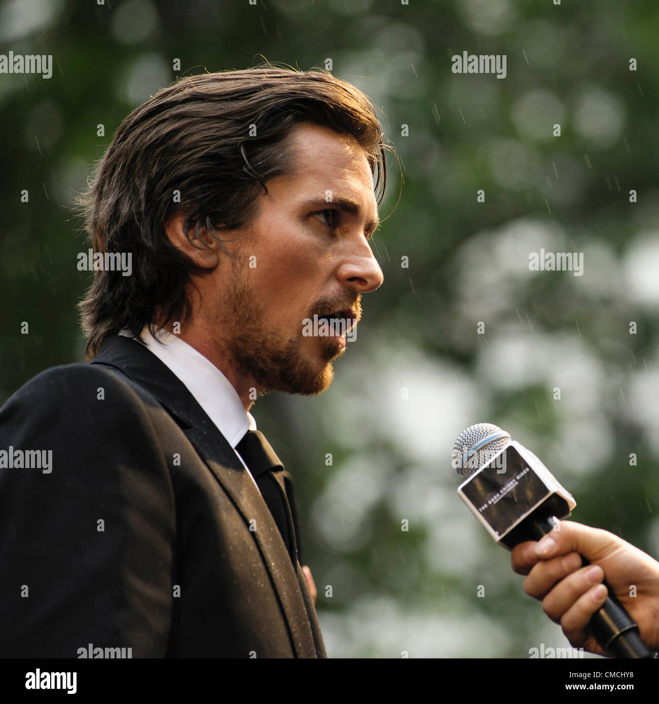 Christian Bale besucht die Europäische Premiere von The Dark Knight Rises am 18.07.2012 am Leicester Square, London. Personen im Bild: Christian Bale Stockfoto