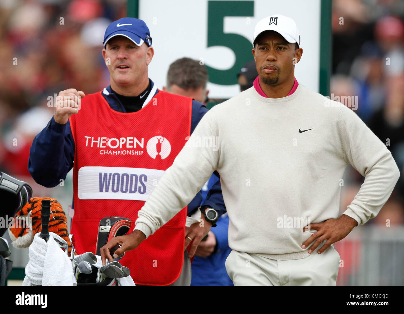 TIGER WOODS & CADDY USA Joe LaCava USA LYTHAM & ST. ANNES LANCASHIRE ENGLAND 19. Juli 2012 Stockfoto