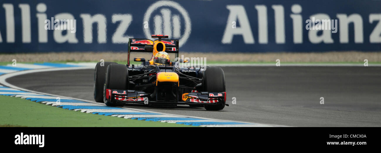 20.07.2012. Hockenheim, Deutschland, Sebastian Vettel nimmt auf Hockenheim beim Training am Freitag Stockfoto