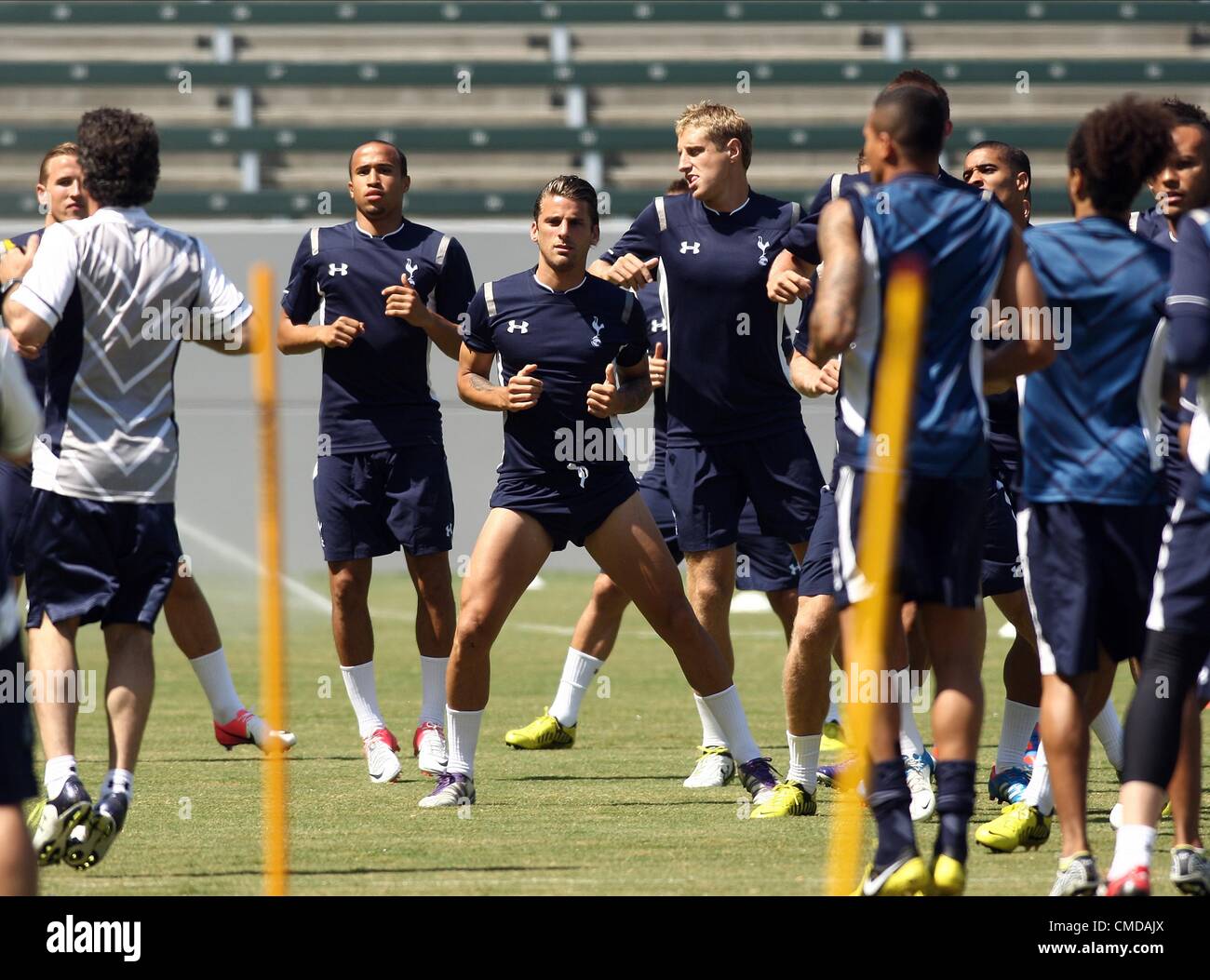 DAVID BENTLEY & Teamkollegen TOTTENHAM HOTSPUR FC CARSON LOS ANGELES Kalifornien USA 22. Juli 2012 Stockfoto